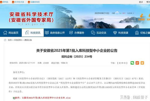 權威認可！安徽量子云入庫科技型中小企業，軟件開發展現硬實力
